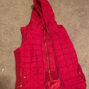 Red Vest with Gold Zipper